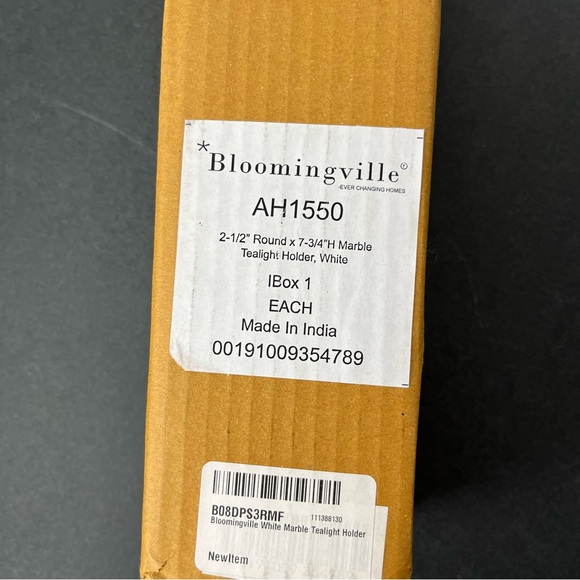 NEW Bloomingville Marble Tall Tealight White Candle Holder Home Decor Minimalist - Picture 7 of 7